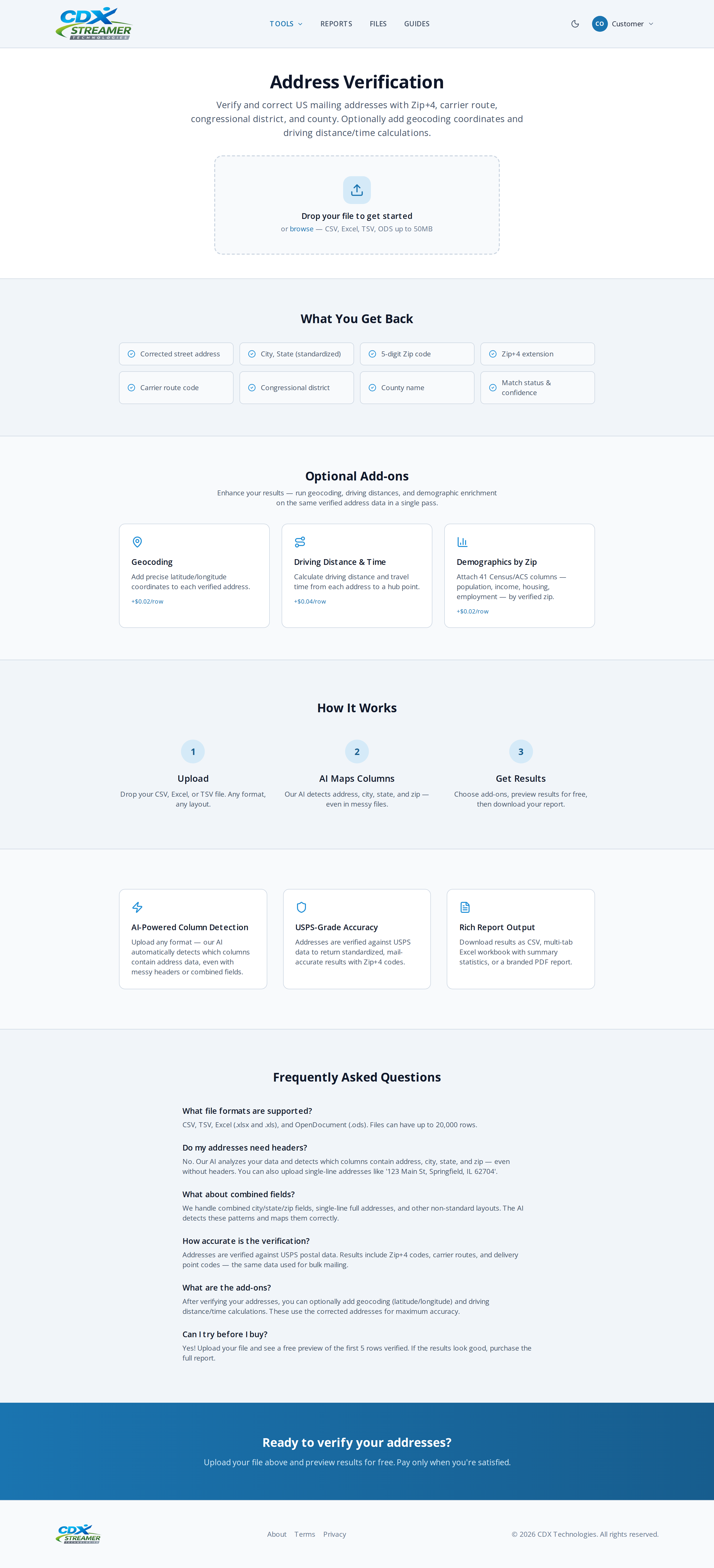 Address Verification: Navigate to the tool
