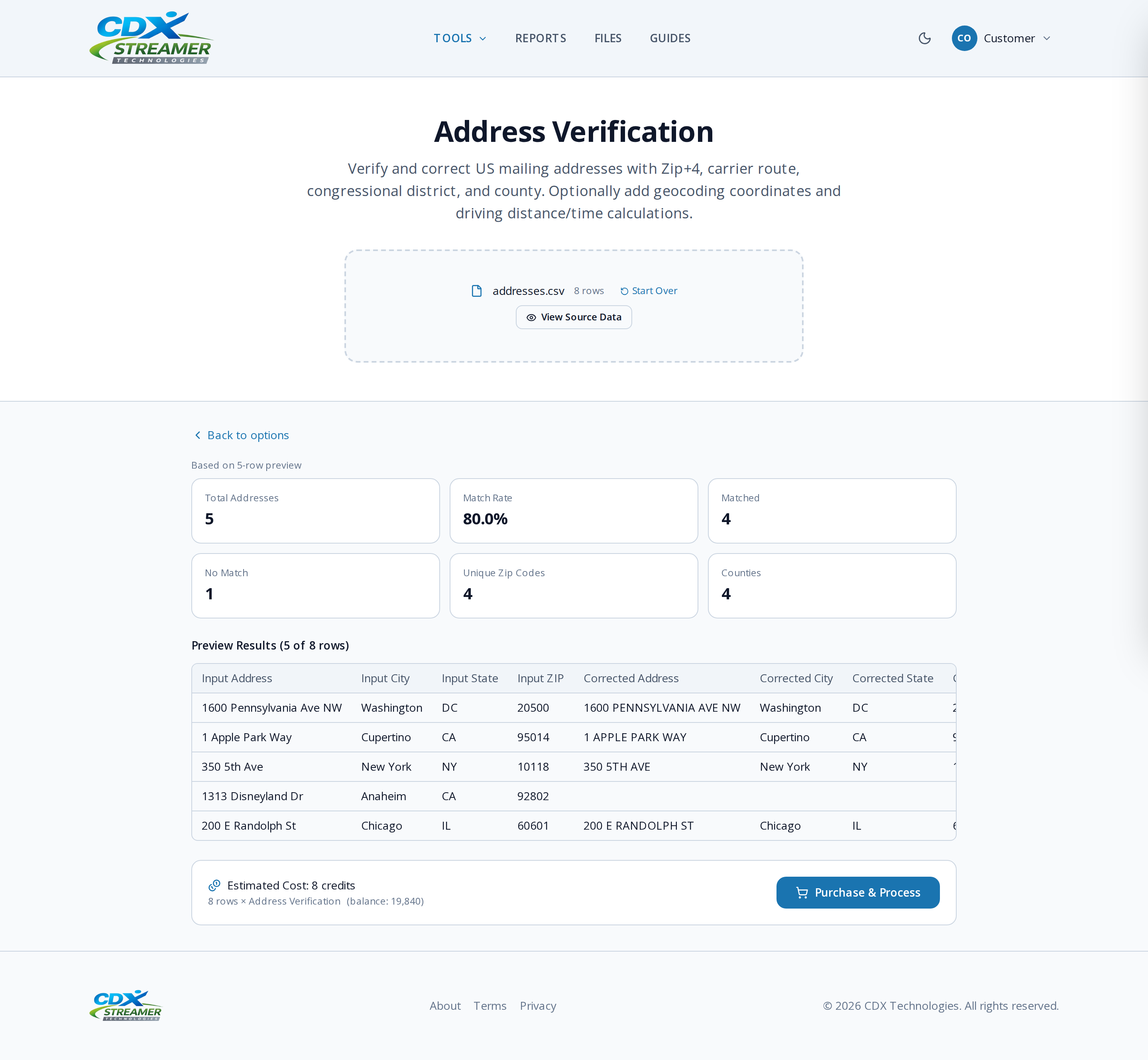 Address Verification: Preview your results